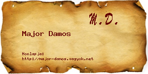 Major Damos névjegykártya